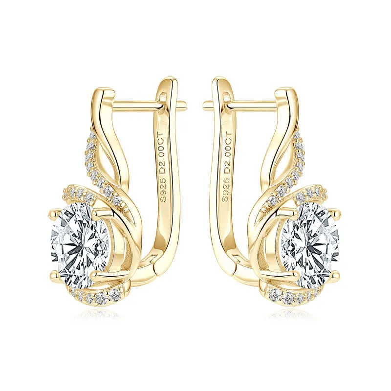 IOGOU Sterling Sliver 925 8mm 2ct Moissanite Diamond Hoop Earrings for Women Luxury 2025 Trendy Dlicate Anniversary Jewelry Gift
