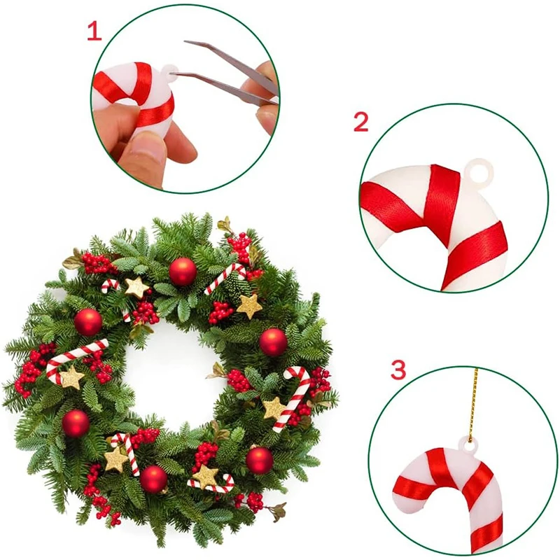 6/12/24Pcs Mini Candy Canes Miniature Christmas Tree Decor Pendant DIY Scrapbook Craft Gift Home Party Christmas Decor Navidad