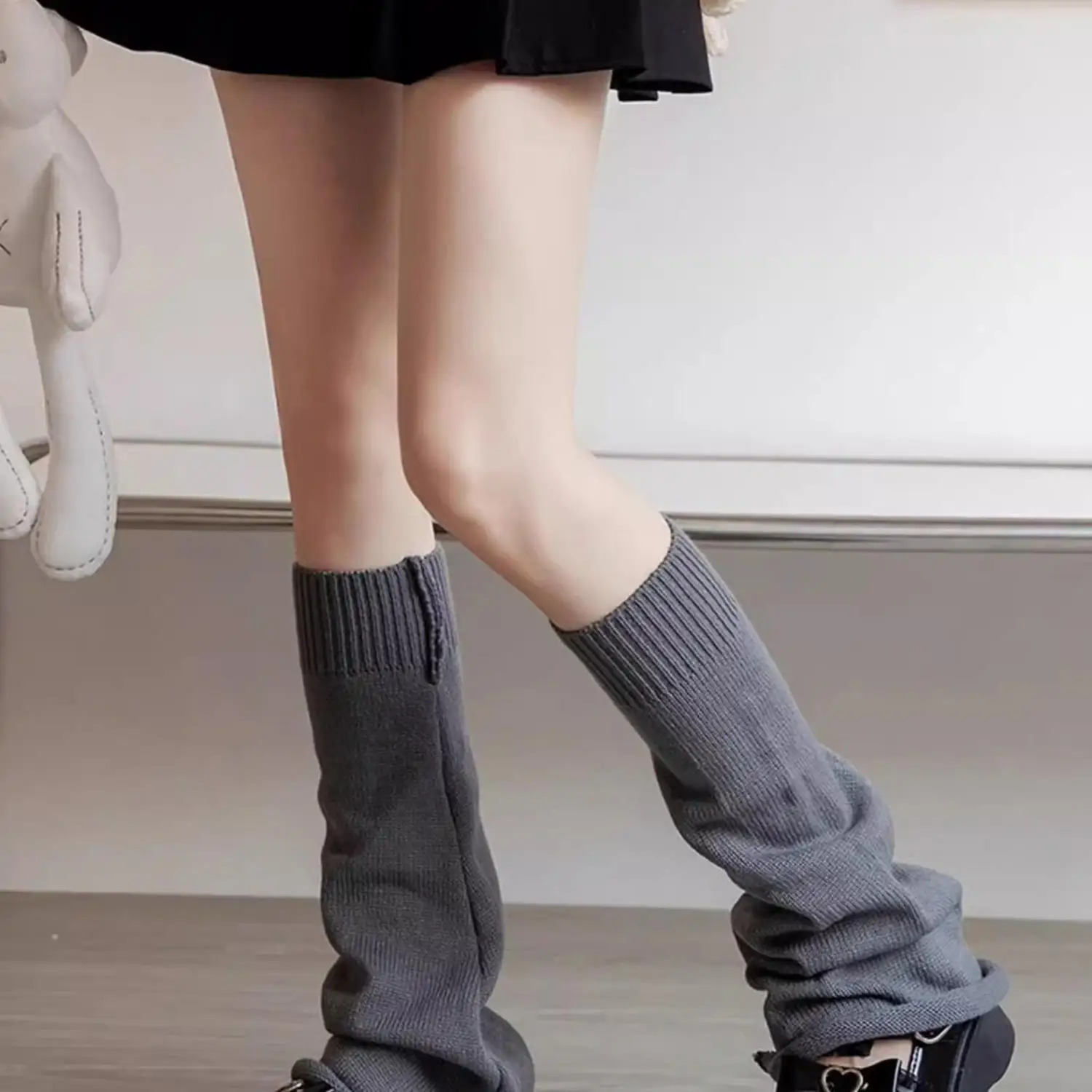 1 paar Neue Lolita Lange Socken Frauen Beinlinge Gestrickte Warme Fuß Abdeckung Weiß Damen Herbst Winter Häkeln Socken Boot Manschetten