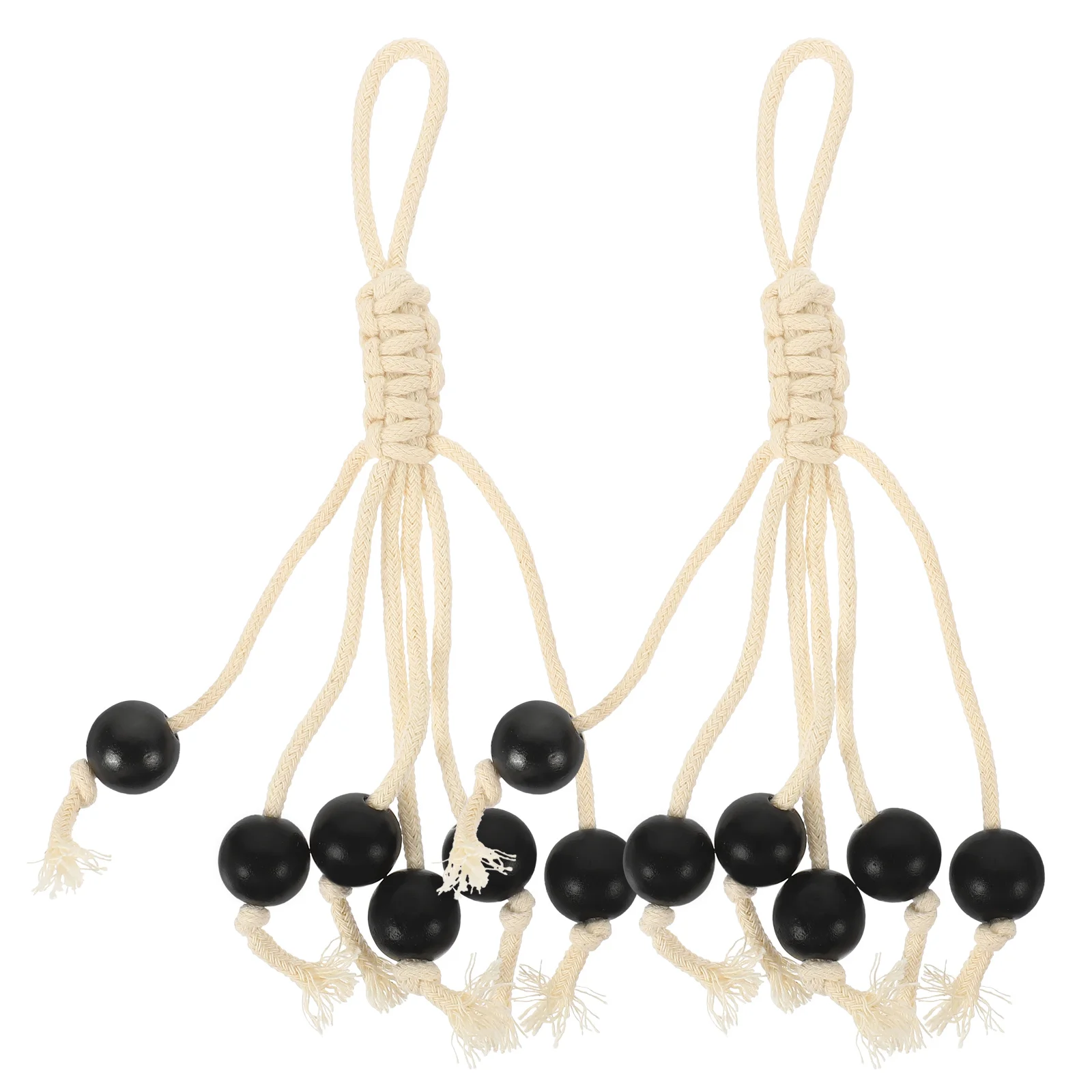 Handwoven Cotton Rope Banana Hanger Wooden Beads Fresh Keeping Storage Decor Indoor Outdoor Kitchen Balcony Patio