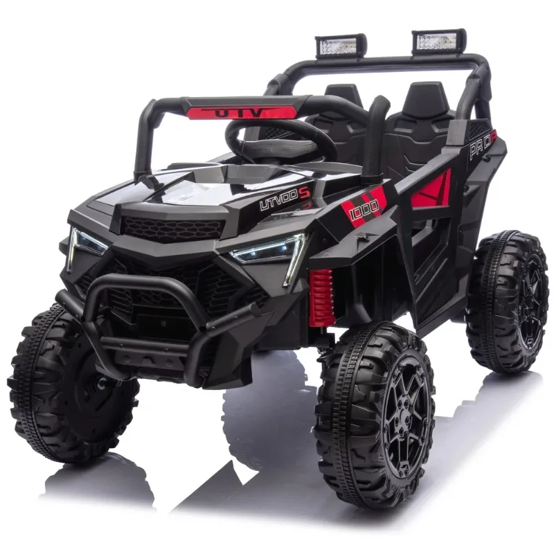 24V 400W Kids Electric Ride On UTV with Remote Control, 4-Wheel Suspension, LED Lights, Bluetooth, USB, Music, for Ages 3+