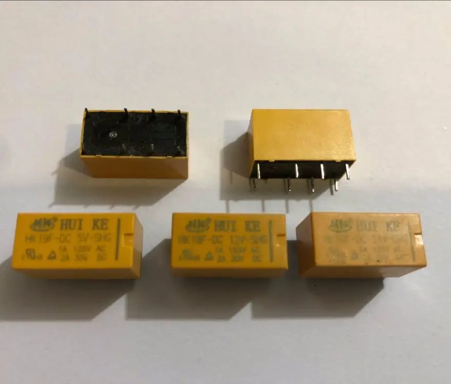 10PCS Cewka DPDT 8 Pin 2NO 2NC Mini przekaźniki mocy PCB Typ HUI KE HK19F HK19F-DC5V-SHG HK19F-DC12V-SHG HK19F-DC24V-SHG