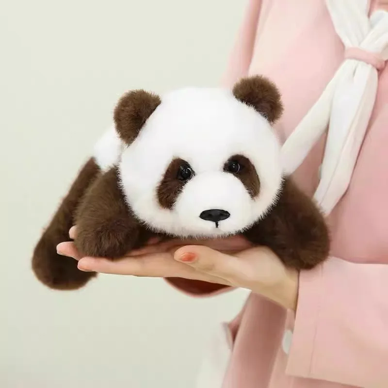 Simulazione Realistica Fluffly Zoo Panda Morbido Peluche Simpatici Orsi Peluche Bambola Lie Prorone Giocattoli Divertenti per Ragazze Regali Di Compleanno