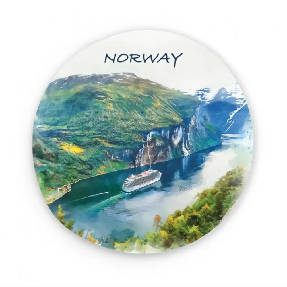 Round Norway Europe Watercolor Based Fridges Kitchen Decor Waterproof Stickers For Decorating Car Windows Motorcycles And Comput