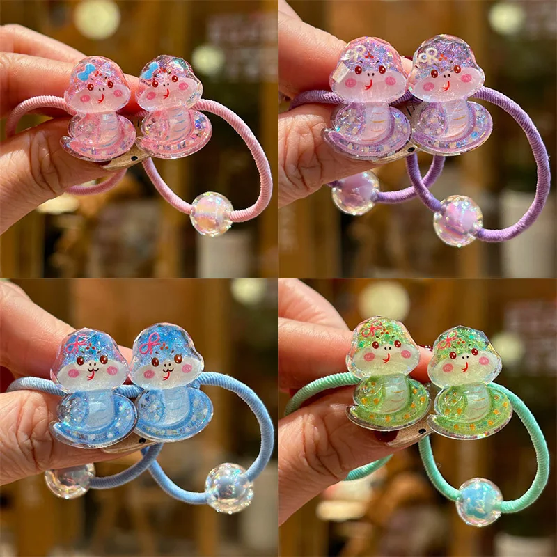 2PCS New Cute Snake Girls Elastic Hair Bands Kids Princess Hair Accessories Children Hair Ties Baby Headwear