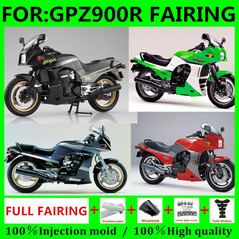 Nowy zestaw owiewek motocyklowych ABS pasuje do GPZ900R FAIRING GPZ 900R zestaw owiewek nadwozia