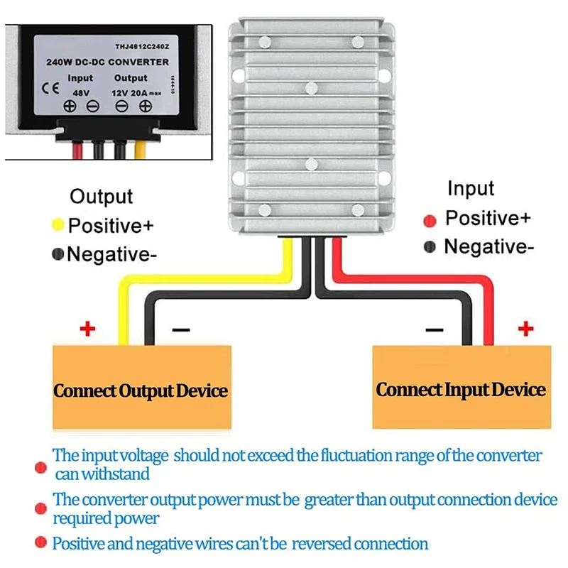 Regulador do conversor DC/DC, Módulo de potência, 48V para DC 12V, 20A, 240W