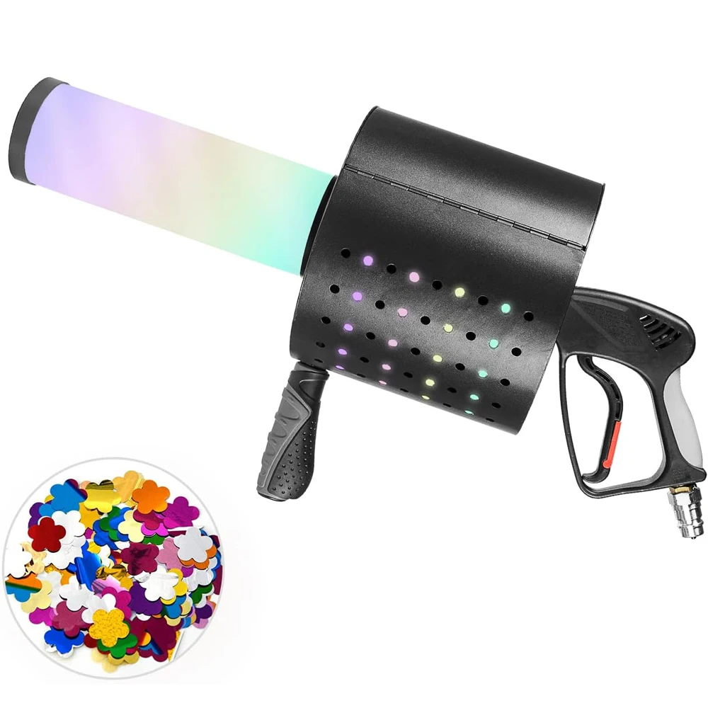 Hot Selling Co2 Gun Handheld Confetti Making Machine LED Confetti Blaster Gun Club Wedding Party Events