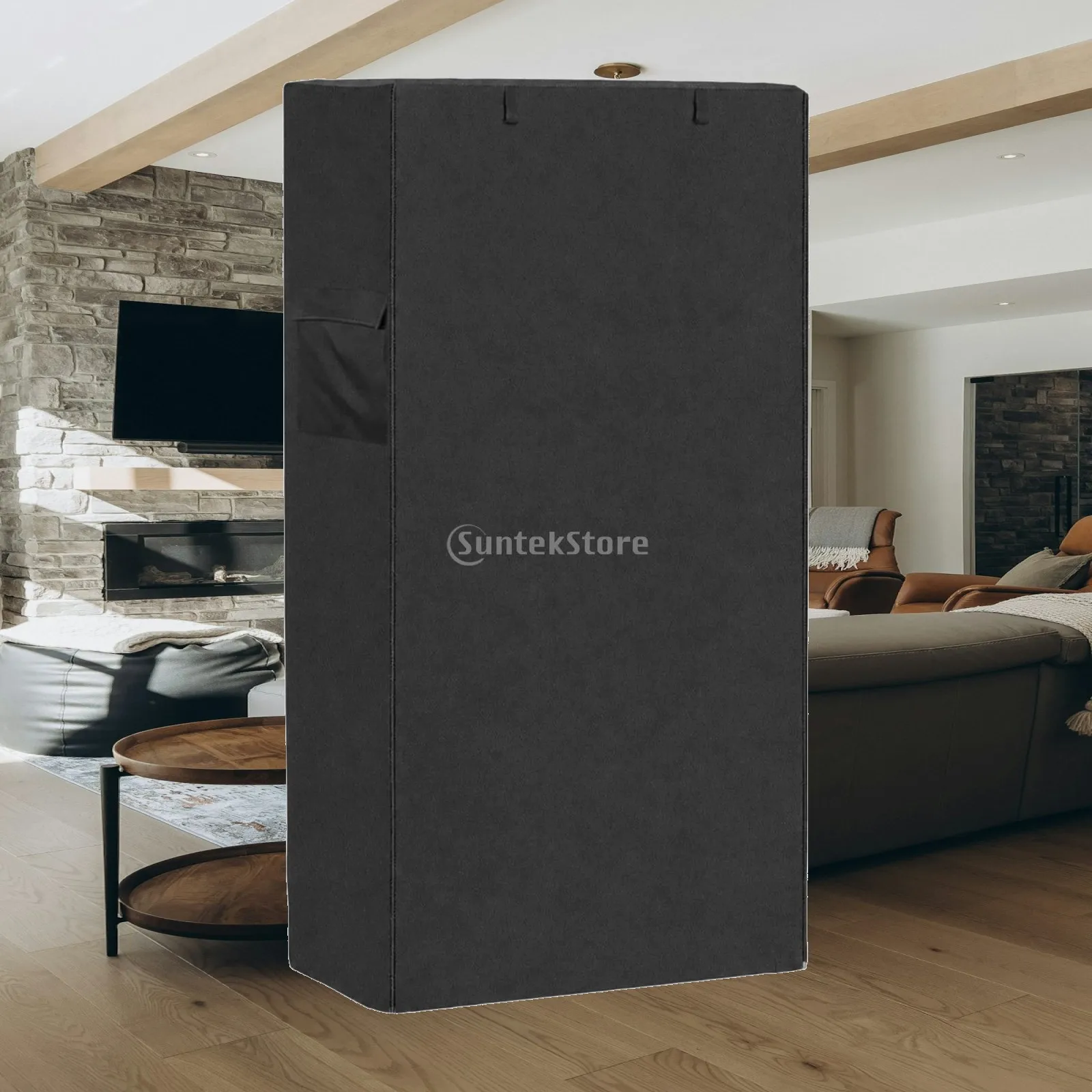 Waterproof Shelf Cover Silver Coated Oxford Cloth Dust Proof Rack Wrap with Side Pocket for Metal Storage Unit