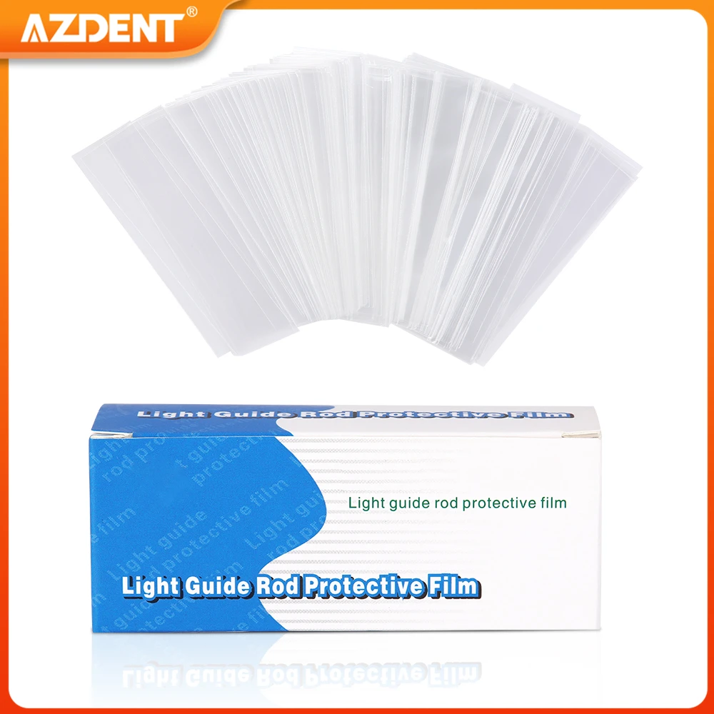 AZDENT 200PCS Dental Light Curing Head Covers Disposable Guide Sleeve Protective Film Plastic 18*67mm Consumables