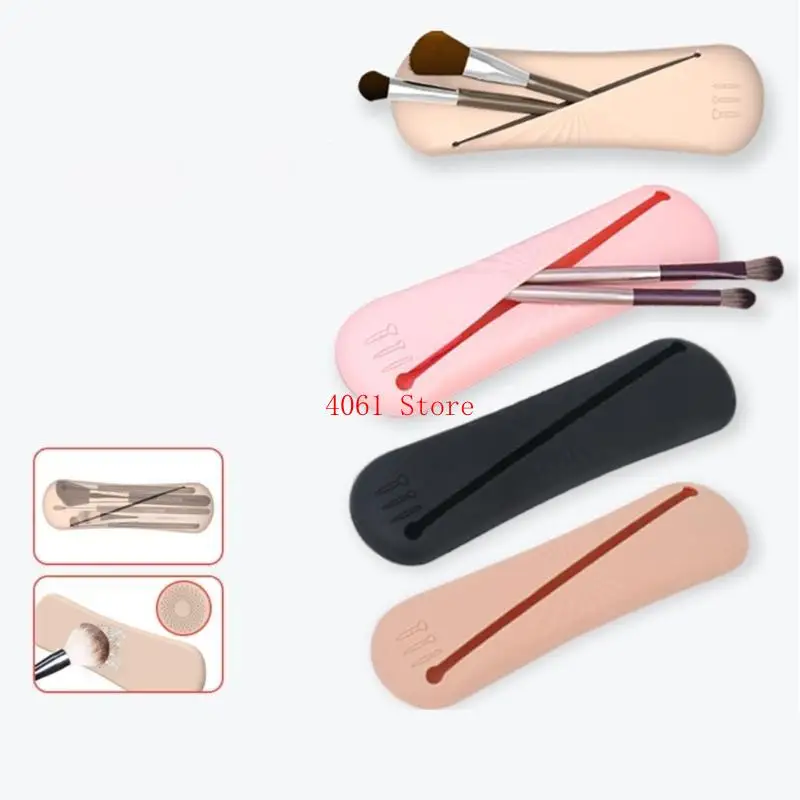 Travel Silicone Cosmetic Brush Holder Portable Makeup Brushes Gift for Women