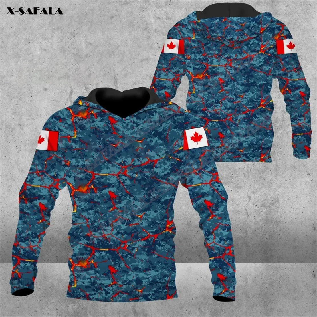 

Canada Air Force Camo Soldier Veteran Rock Style 3D Print Hoodie Man Outwear Hooded Pullover Casual Coat Breathable High Quality