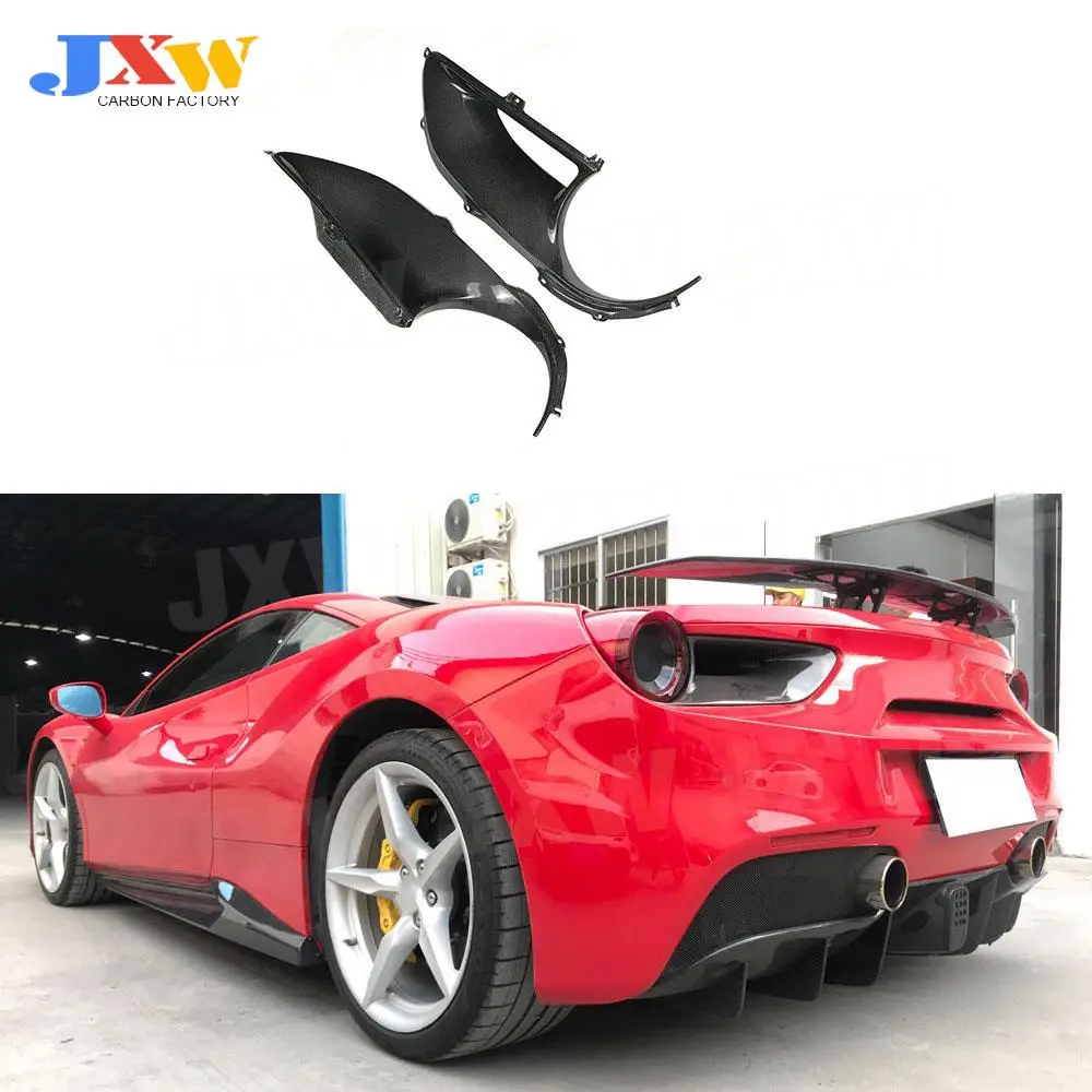 

Dry Carbon Fiber /FRP Rear Tail Lamp Trim Frame Air Vent Covers Decorations For Ferrari 488 GTB 2015-2018 Car Styling