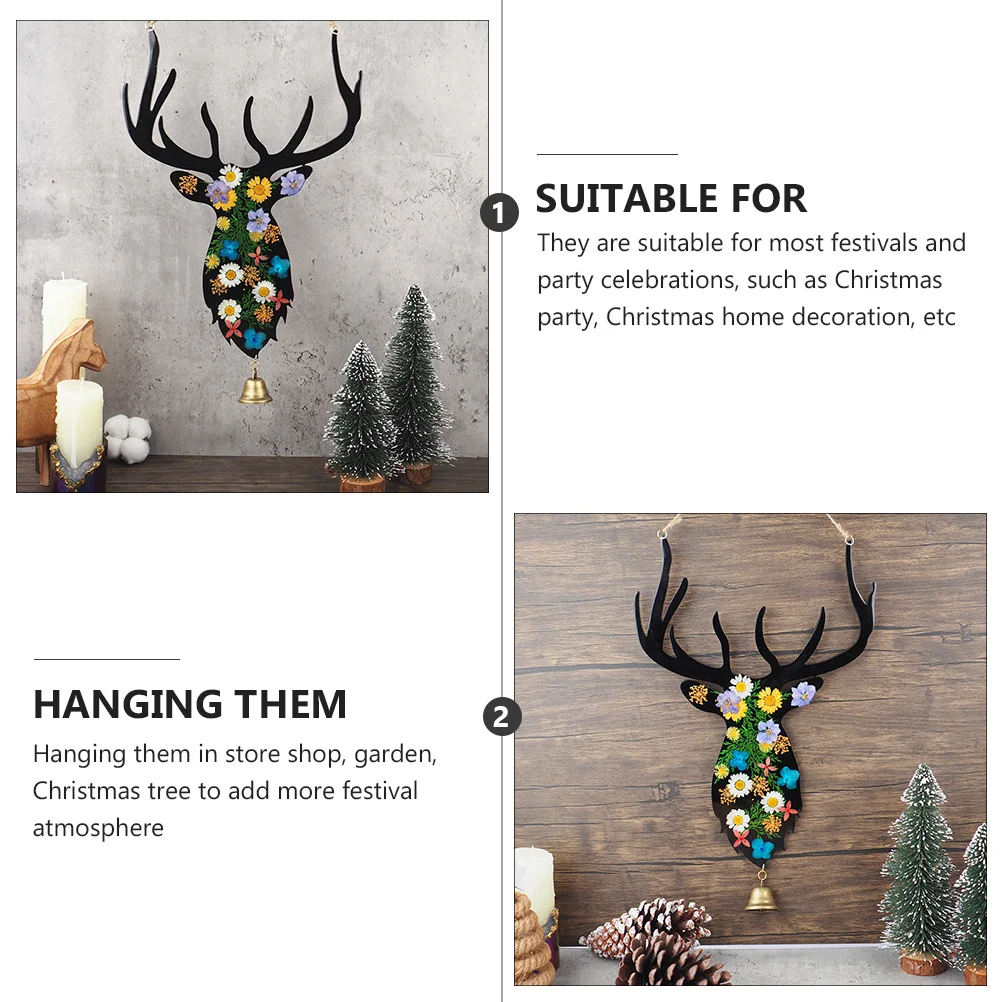 1Set Xmas Bells Deer Head Silicone Molds Christmas Tree Bell Pendant Party Decor Xmas Bell Pendants Bells Deer Head Mold