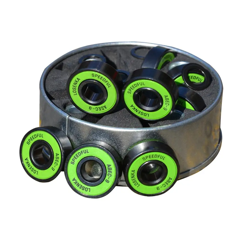 Premium Skateboard Bearings Pro Longboard Bearings ABEC-9 with Storage Box Steel Bearings Skateboard Roller Wheel