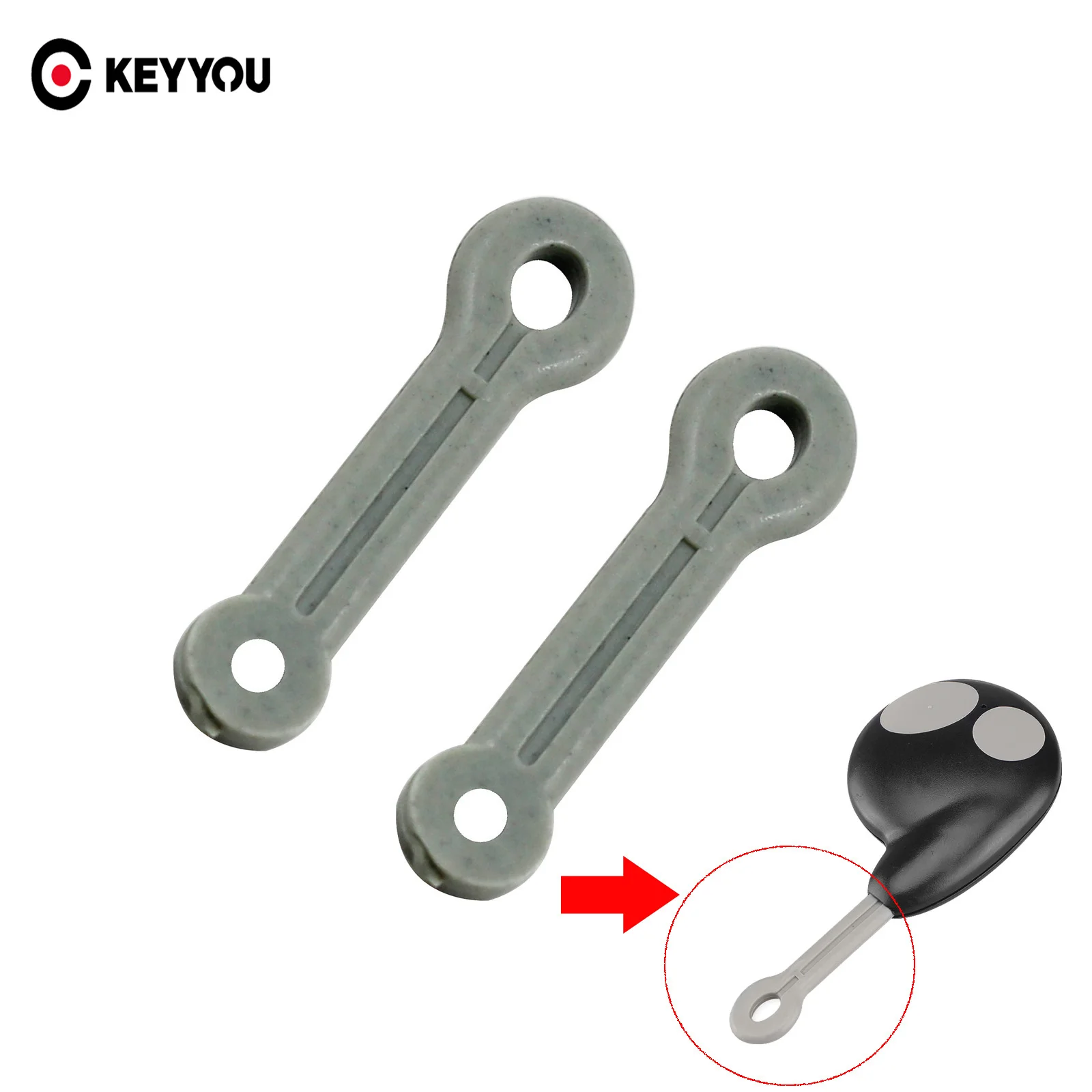 KEYYOU 2x Remote Key Fob Ring Rubber Strap Loop For Cobra Alarm 2 Button Remote Key Fob