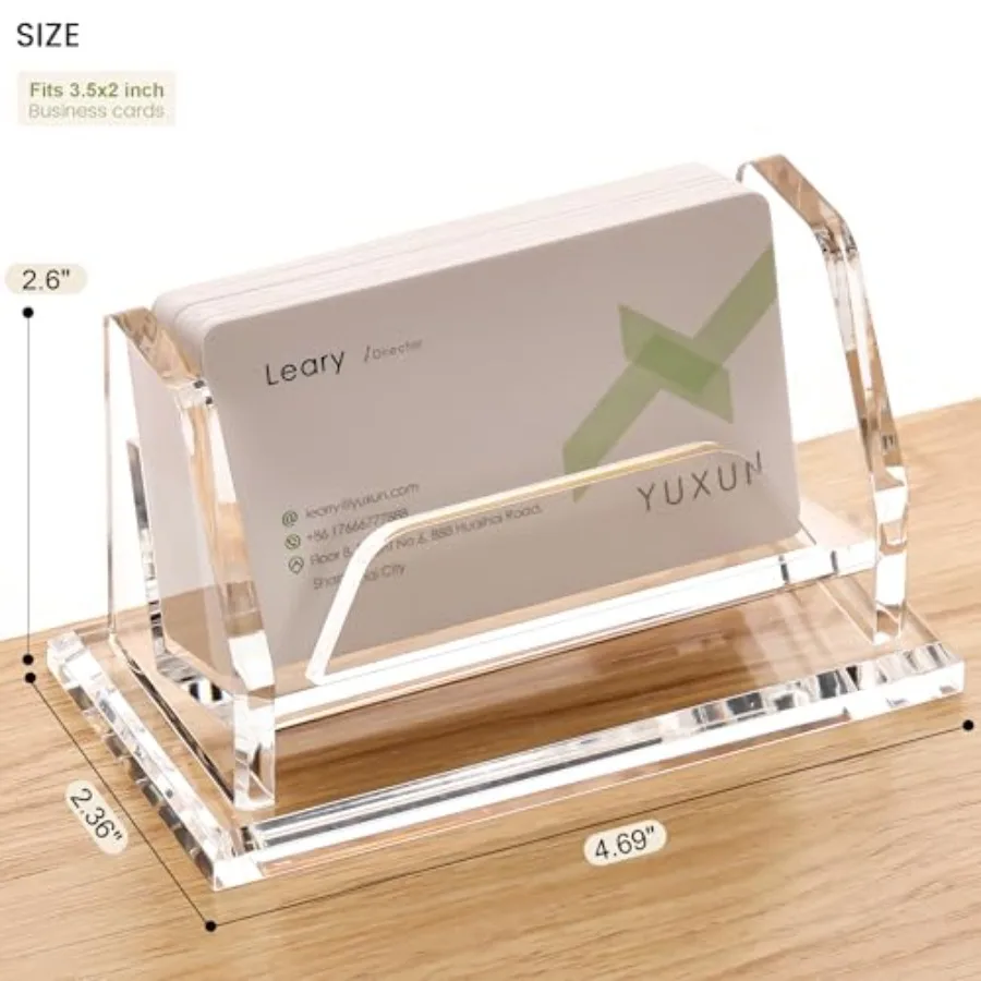 Business Card Holder for Desk, Acrylic Business Card Display Stand with 1 Slot, Office Desk Accessories for Man andWoman, 50 Ca