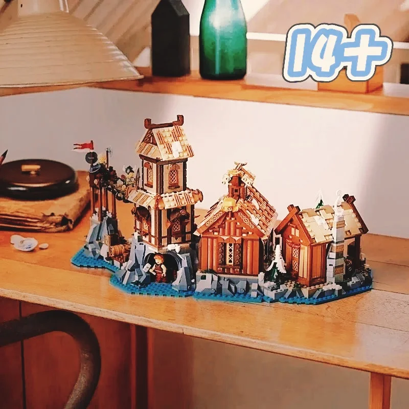 

Ready Stock New Home Decor Viking Hamlet 2103PCS Construction Kit Collectible Ornament Party Birthday Gifts for Friends