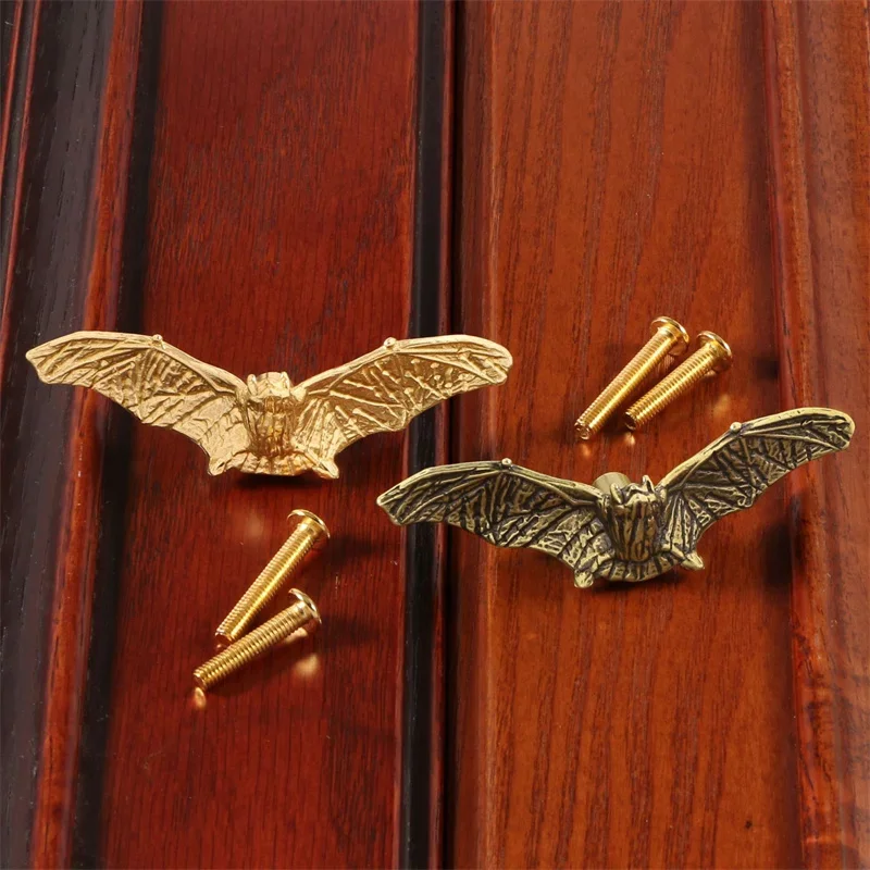 Brass Animals Bird Furniture Handles Golden Bat Cabinet Handles Door Drawer Knobs Kitchen Wardrobe Cupboard Closet Pulls