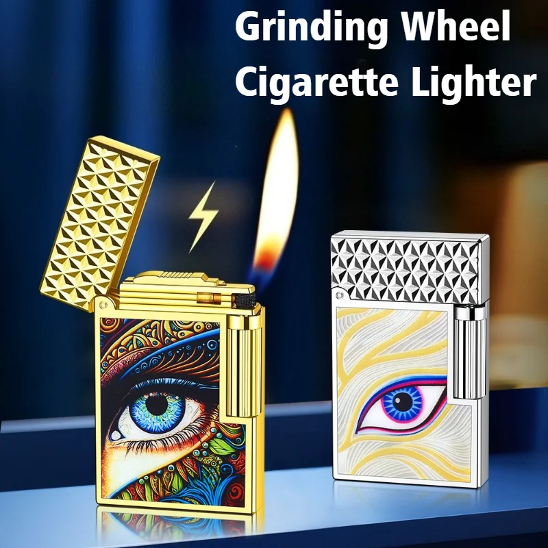 

Cigar Igniters Open Flame Grinding Wheel Inflatable Lighter Metal Side Switch ignition Cigarettes Lighters & Smoking Accessories