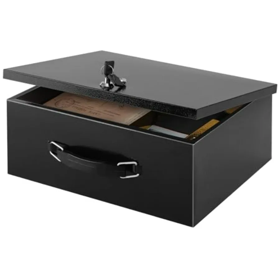 

Fire Resistant Safe Fire Safe Box with Key Lock for Home Office Security Storage for Valuables Documents, 13.2 x 11 x 4 Inch