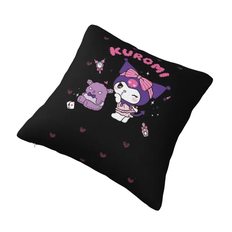 Custom Kuromi Cartoon Anime Heart Throw Pillowcase Modern Cushion Cover Soft Pillowcase