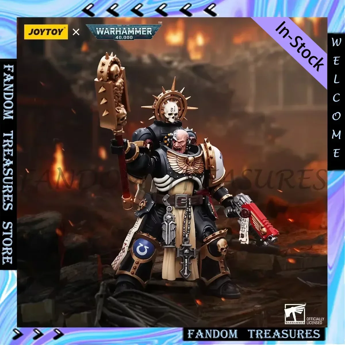 JOYTOY Warhammer 40k 1/18 Anime Figurine Ultramarines Chaplain Indomitus Action Figure Collectible Model Decor Statue Toys Gifts