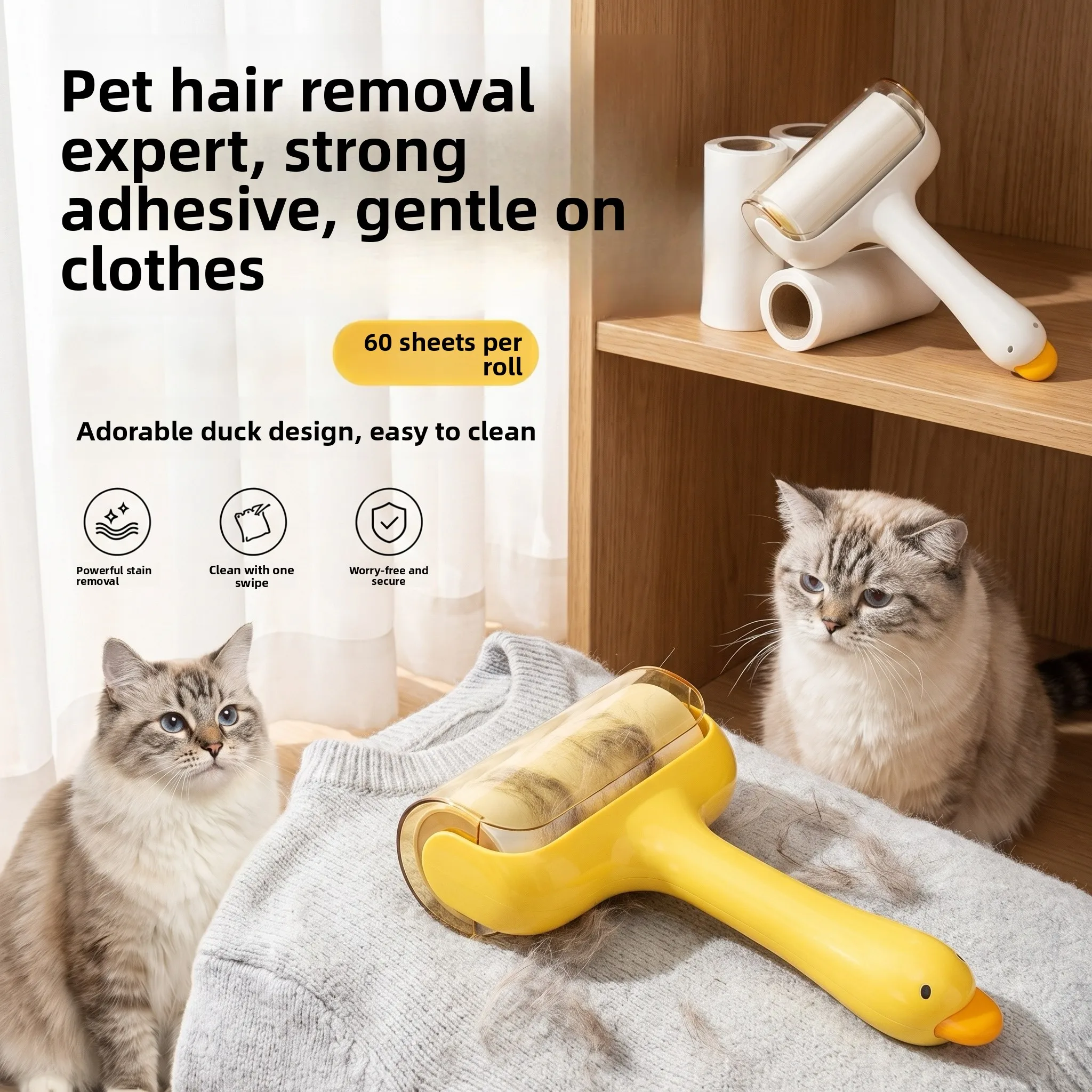 Tearable  Hair Remover Roller Strong Cleaning Power for Clothes And Bedsheets Pet Hair Lint Roller Durable Sticky Tape