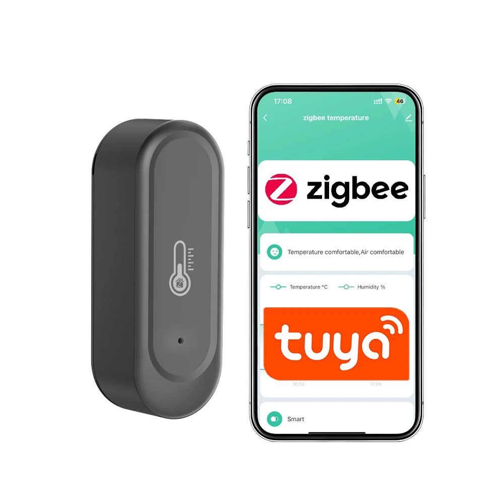 IP65 Wasserdichter Zigbee- oder WiFi-Temperatur-Feuchtigkeitssensor für den Außenbereich, Heim-Tuya-Thermometer, kompatibel mit schwarzer oder weißer Farbe