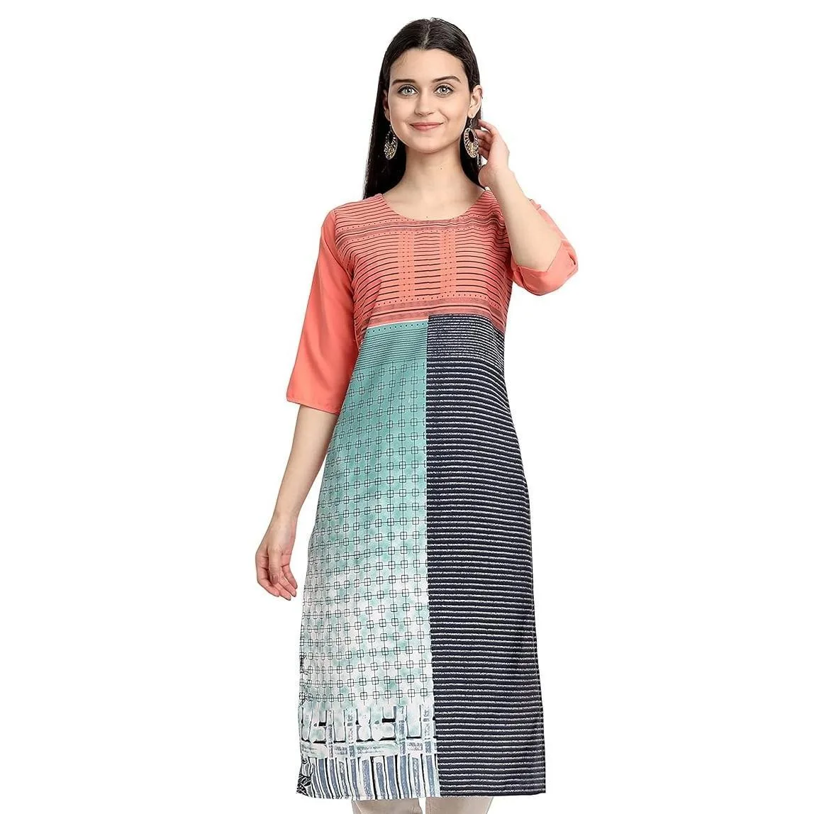 مسلم كورت موضة عادية شق تنحنح مستقيم أنبوب عادية العرقية الطاووس عباية المرأة Abito Donna Musulmana الفتيات فستان الصلاة #2