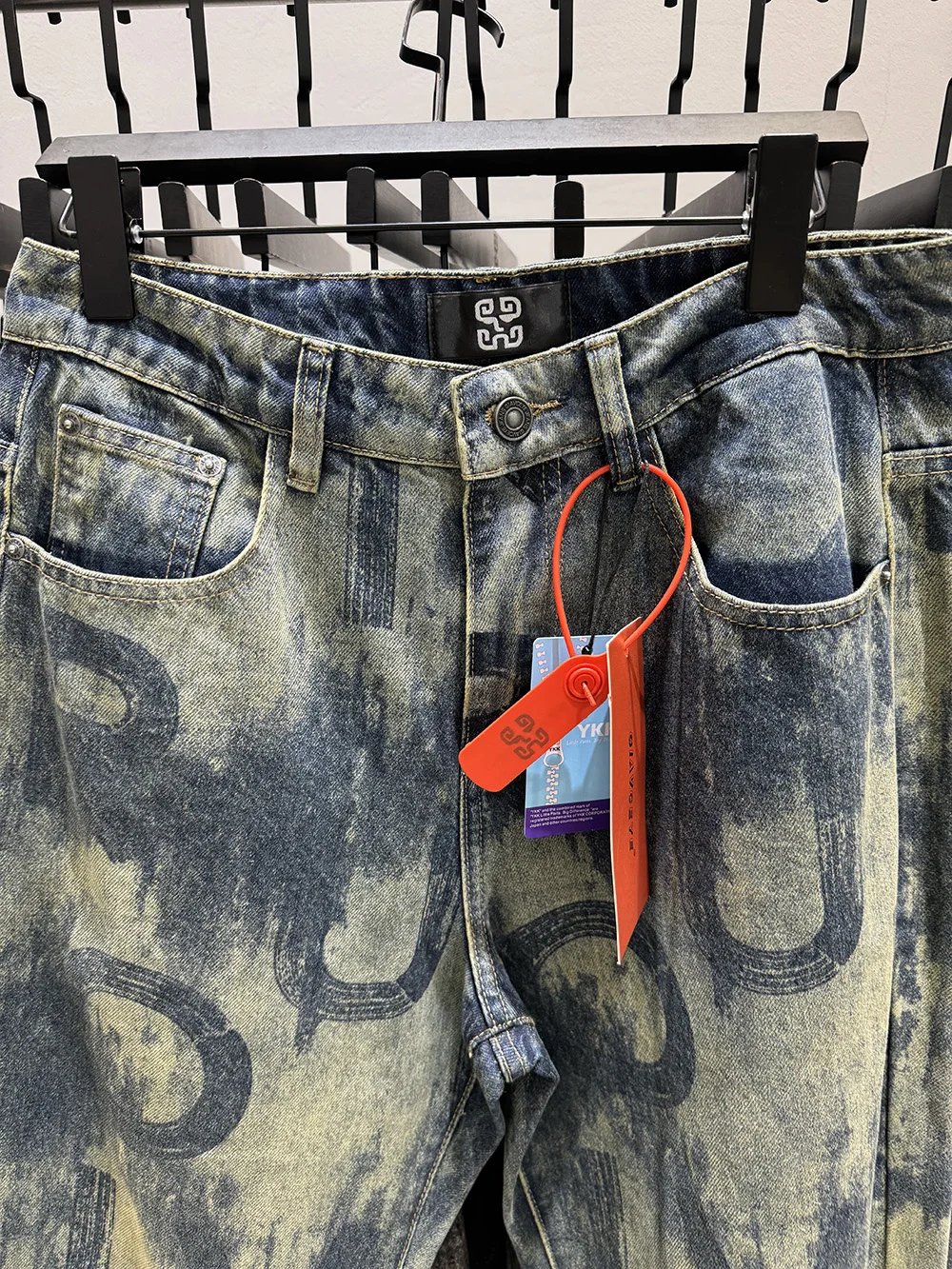 American Style Retro Baggy Jeans Male Vintage Washed Mid Rise Denim Bottoms Man's Loosen Pants