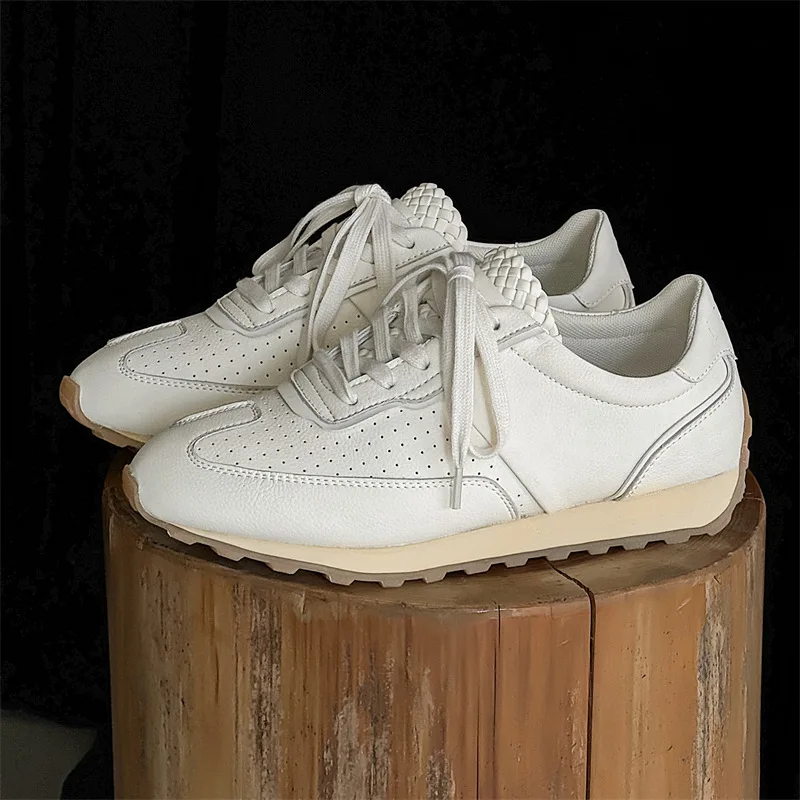 

Кроссовки для бега в стиле ретро, пара спортивных туфель ручной работы, высота толстой подошвы