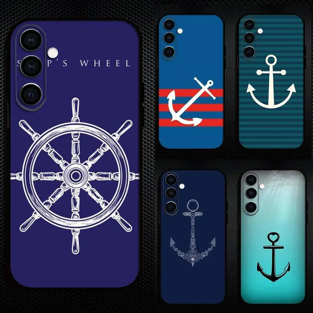 

Anchor Compass nautical sailor Phone Case For Samsung Galaxy A73,A72,A71,A70,A53,A52,A51,Others Soft Black Cover
