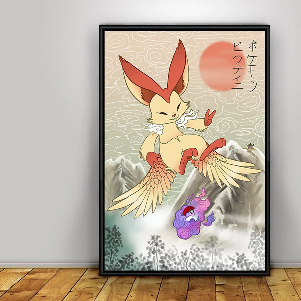 لعبة البوكيمون المشارك لا الإطار طلاء جدران قماش Rayquaza Charizard Blastoise Eevee Bulbasaur السنجاب Lugia Mewtwo Gyarados