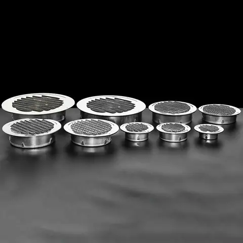 75-200MM 201 Stainless Steel Wall Air Vent Grille Exterior Round Ducting Ventilation Grilles Duct Hood Durable Vent Cap