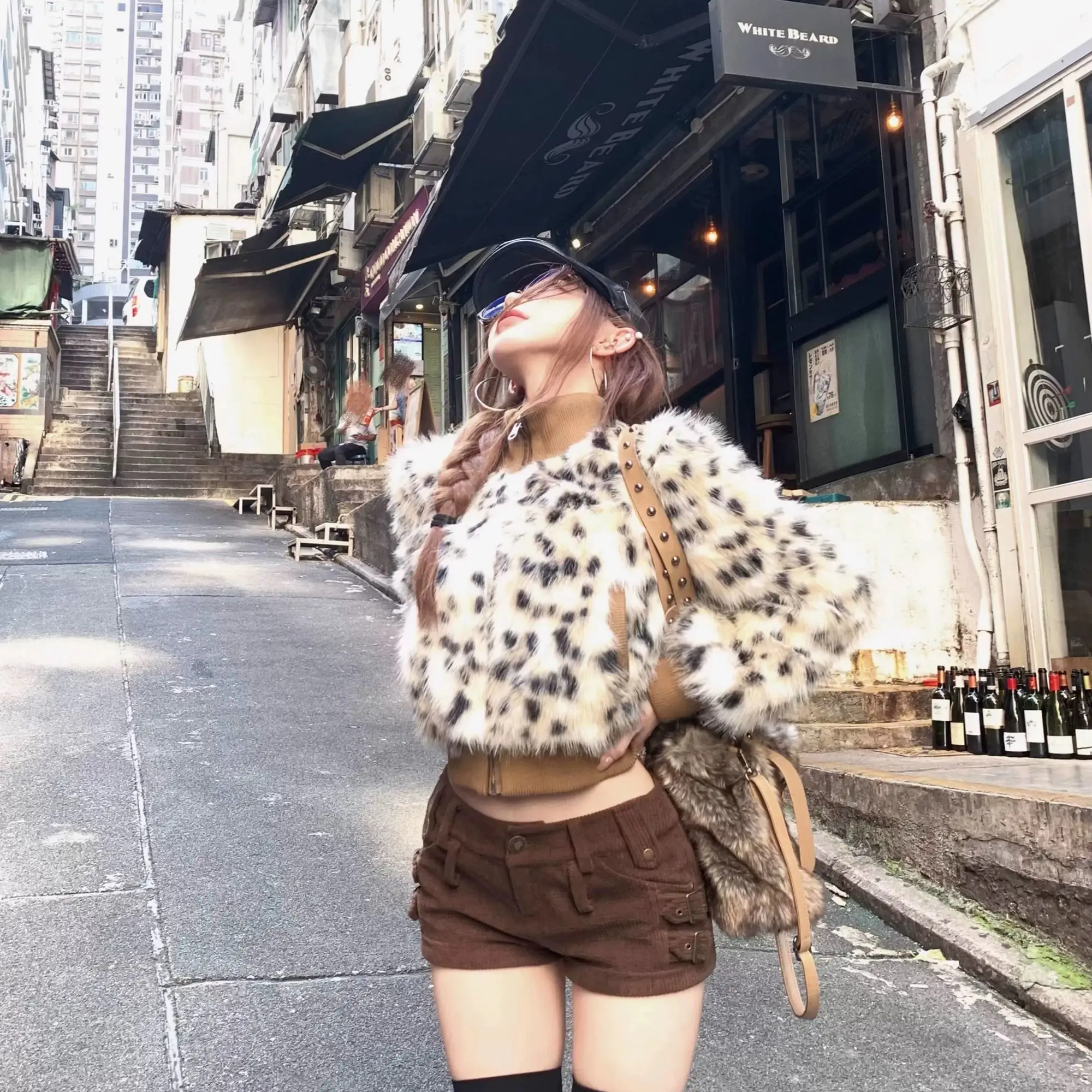 Kunstpelz-Halskragen-Mäntel für Damen, Außenweste, rückenfrei, herzförmig, niedlich, Casaco-Dame, abgeschnitten, gepolstert, kurz, volles Futter, schlank