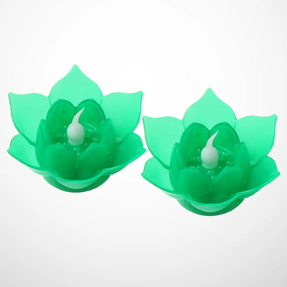 

2Pcs LED Lotus Candle Lights Flameless Buddha Lamp Flower Night Light Decoration