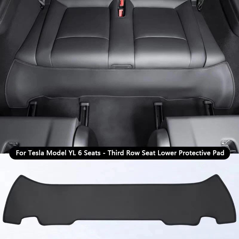Für Tesla Model YL 6-Sitzer Dritte Sitzreihe Untere Schutzmatte Leder Untersitz-Antikick-Pad-Abdeckung Auto-Innenausstattung Zubehör – Detail 6