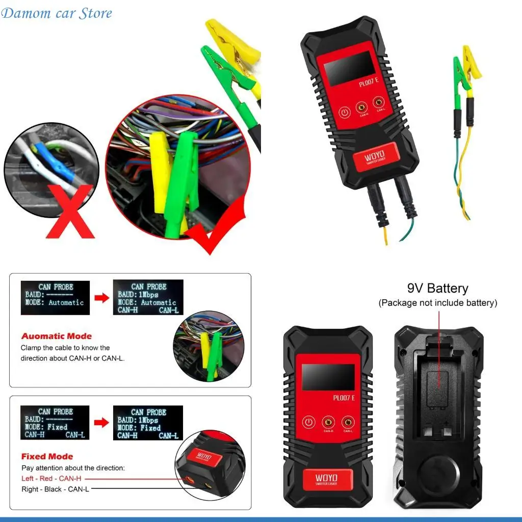 A2UC CAN Line Analysis Tool PL007E Lightweight Design For Easy Car And Motorcycle Maintenance Electronic Control Testing