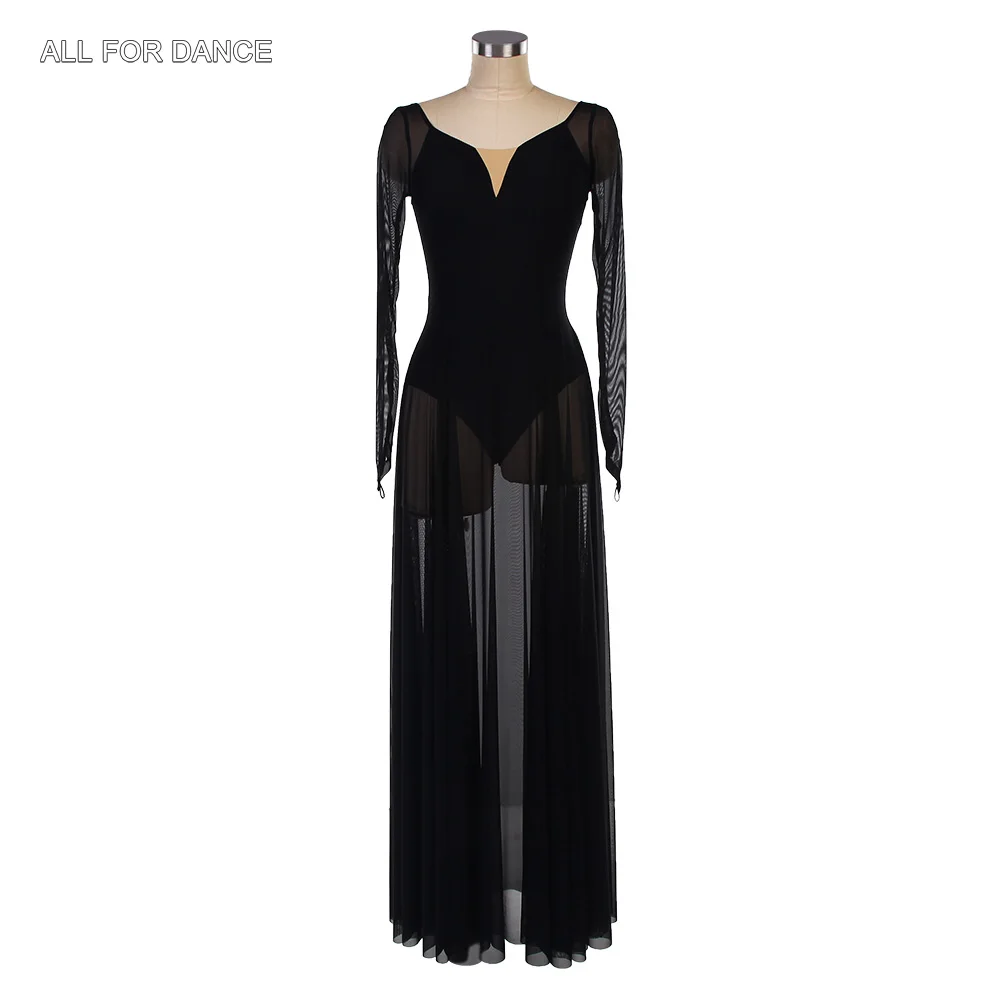 

26141 Adult Girls Black Ballet & Lyrical & Contemporary Dance Costumes Stage Performance Dance Dresses