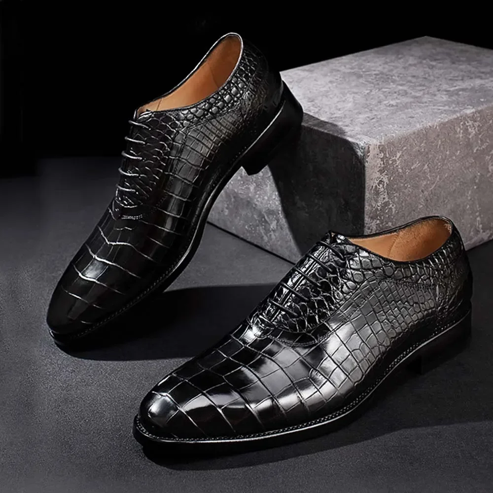 

Piliyuan крокодиловые мужские туфли на шнуровке в британском стиле для деловых мужчин