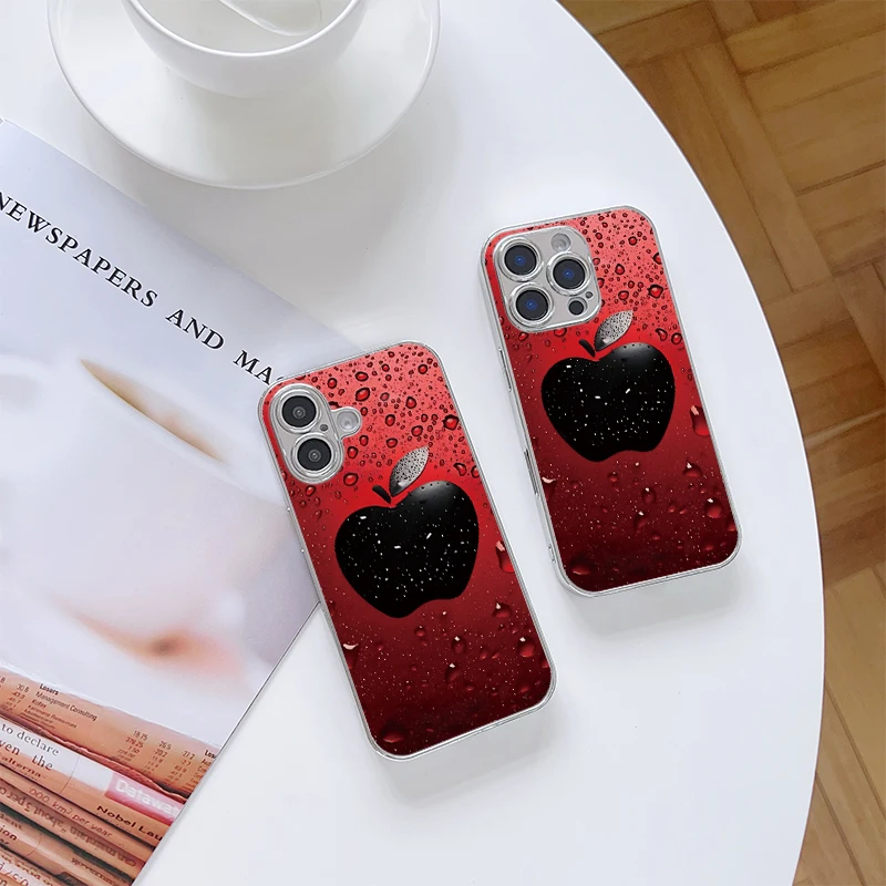 ins Red electroplating Glass Design Phone Case Anti-drop  FOR iPhone Case for 11/12/13/14/15/16/17 Pro MAX