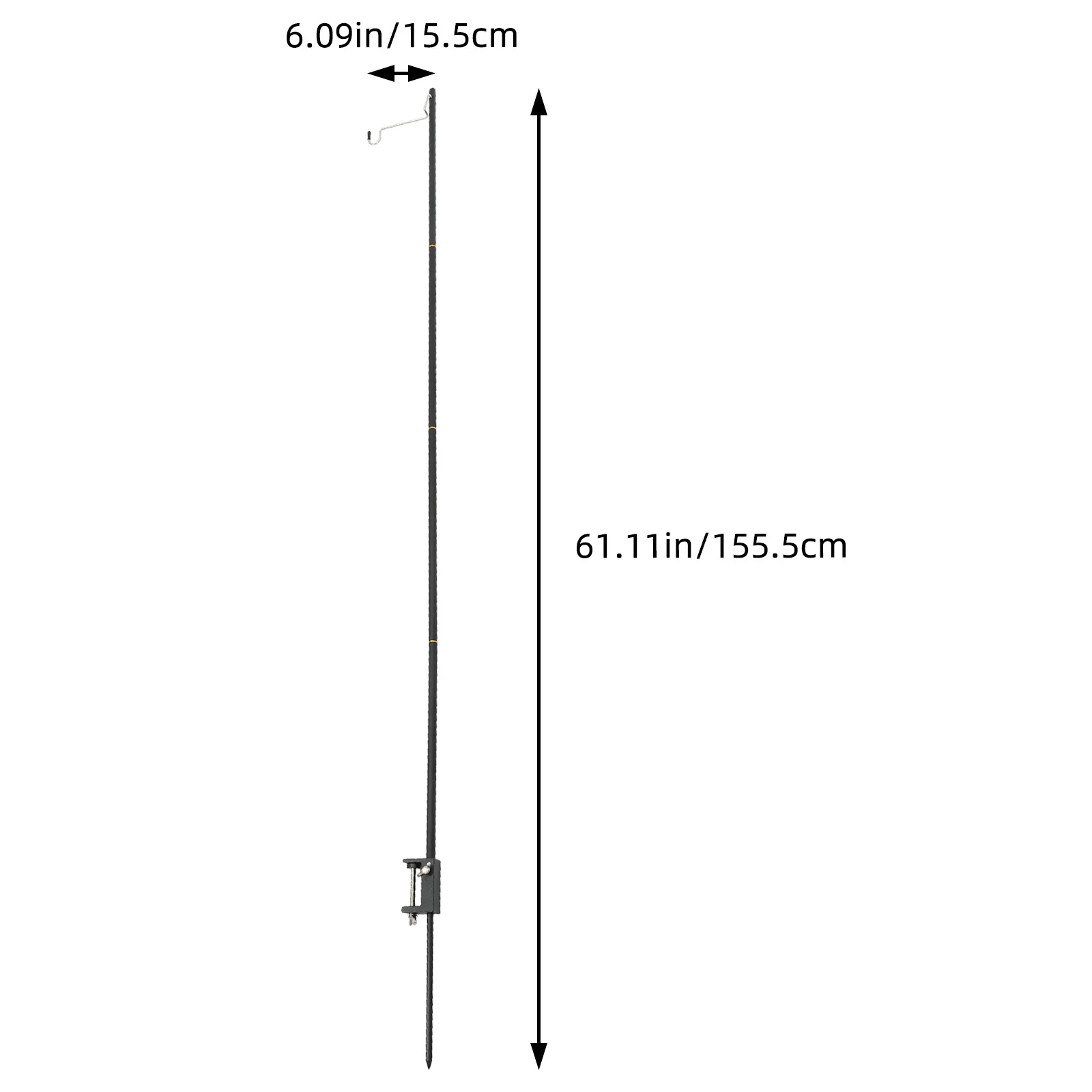 1Set Camping Lichtbeugel Draagbare Lampstandaard voor Outdoor-activiteiten Zwaar uitgevoerd aluminium lantaarnrek met dubbele haken Gemakkelijk te