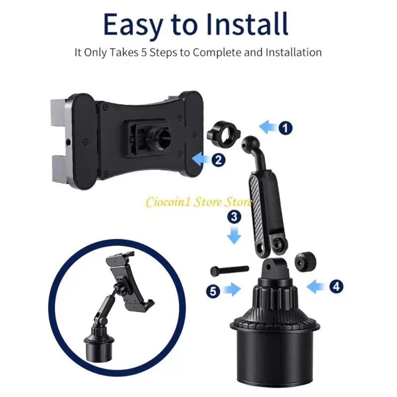 

A3PC Convenient Auto Cup Holder Stand For Mobile Devices With Easy Installation