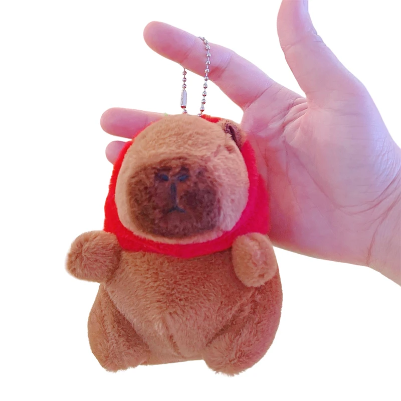 Capybara Plush Doll Cartoon Keychain Pendant Soft Stuffed Doll Backpack Pendant Car Bag Key Ring Decor Kid Gift Keychain