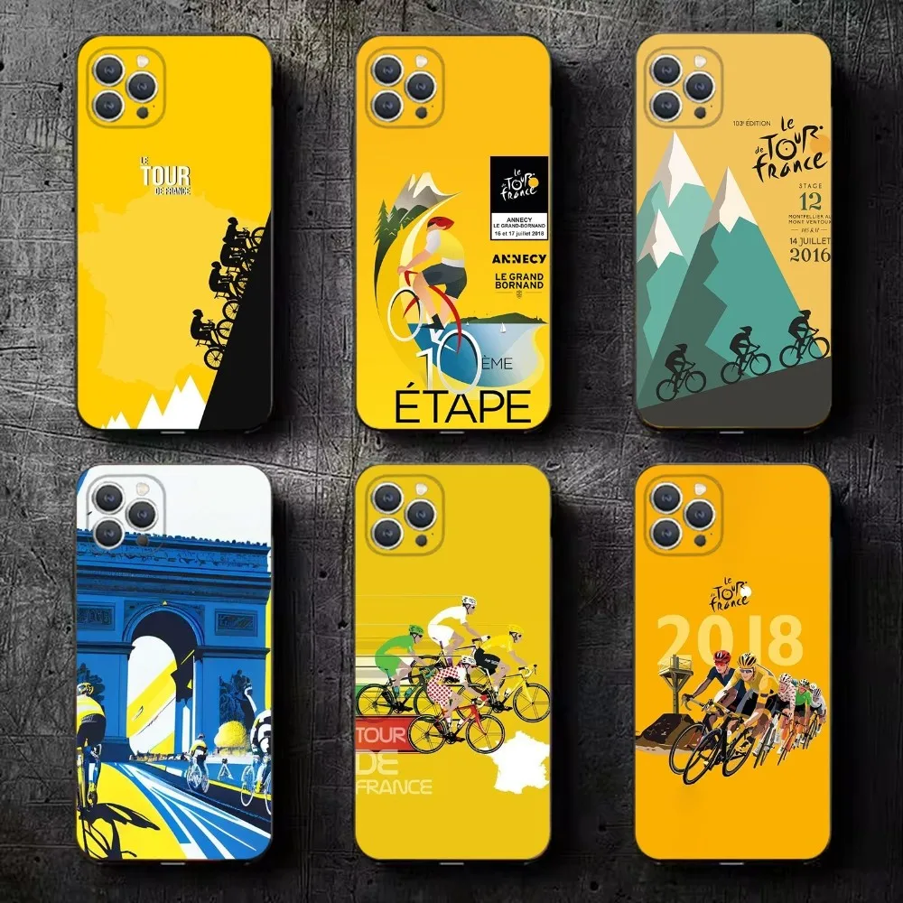 

Hot T-TOUR-DE -FRANCE Phone Case For iPhone 16,15,14,13,12,11,Plus,Pro Max,XS,X,XR,SE,Mini,8,7 Soft Silicone Black Cover