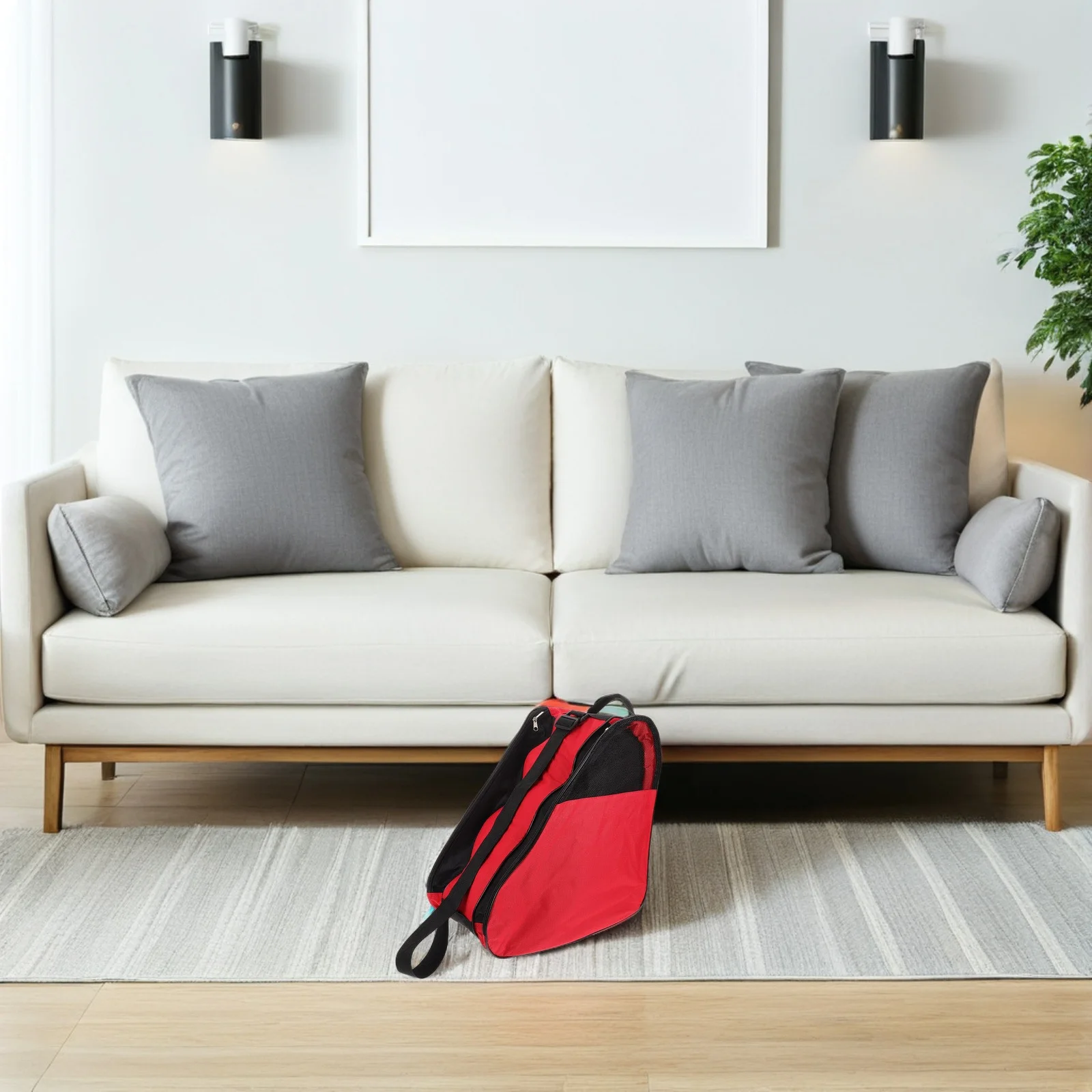 حقيبة تزلج دوارة خفيفة الوزن ومتينة لتخزين التزلج على الجليد المضمنة حقيبة تزلج الهوكي المحمولة حامل رياضي للجنسين