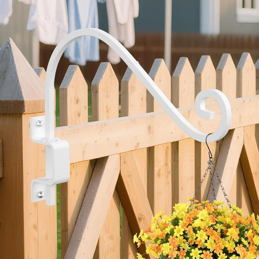 شماعات نباتات دوارة في الهواء الطلق: 2 حزمة خطافات نباتية شماعات تغذية الطيور جدار جبل 15 بوصة خطافات نباتية دوارة لسلال معلقة #5