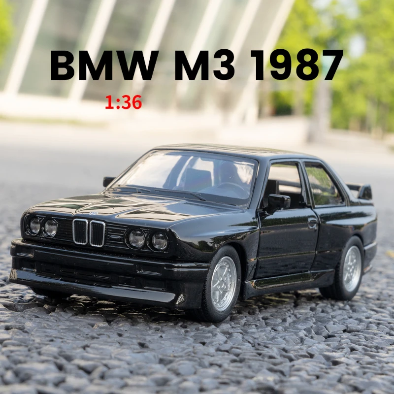 Diecast Vehicle Model 1:36 BMW M3 1987 Vintage Sport Car Metal Alloy Casting Miniature Voiture Kids Boys Car Toy Gift Collection