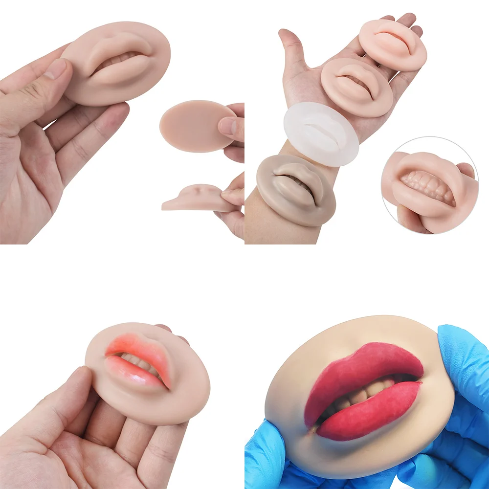 Soft 3D Lips Practice Silicone Skin For Permanent Makeup Artist Human Lip Blush Microblading Tattoo Training Accessories